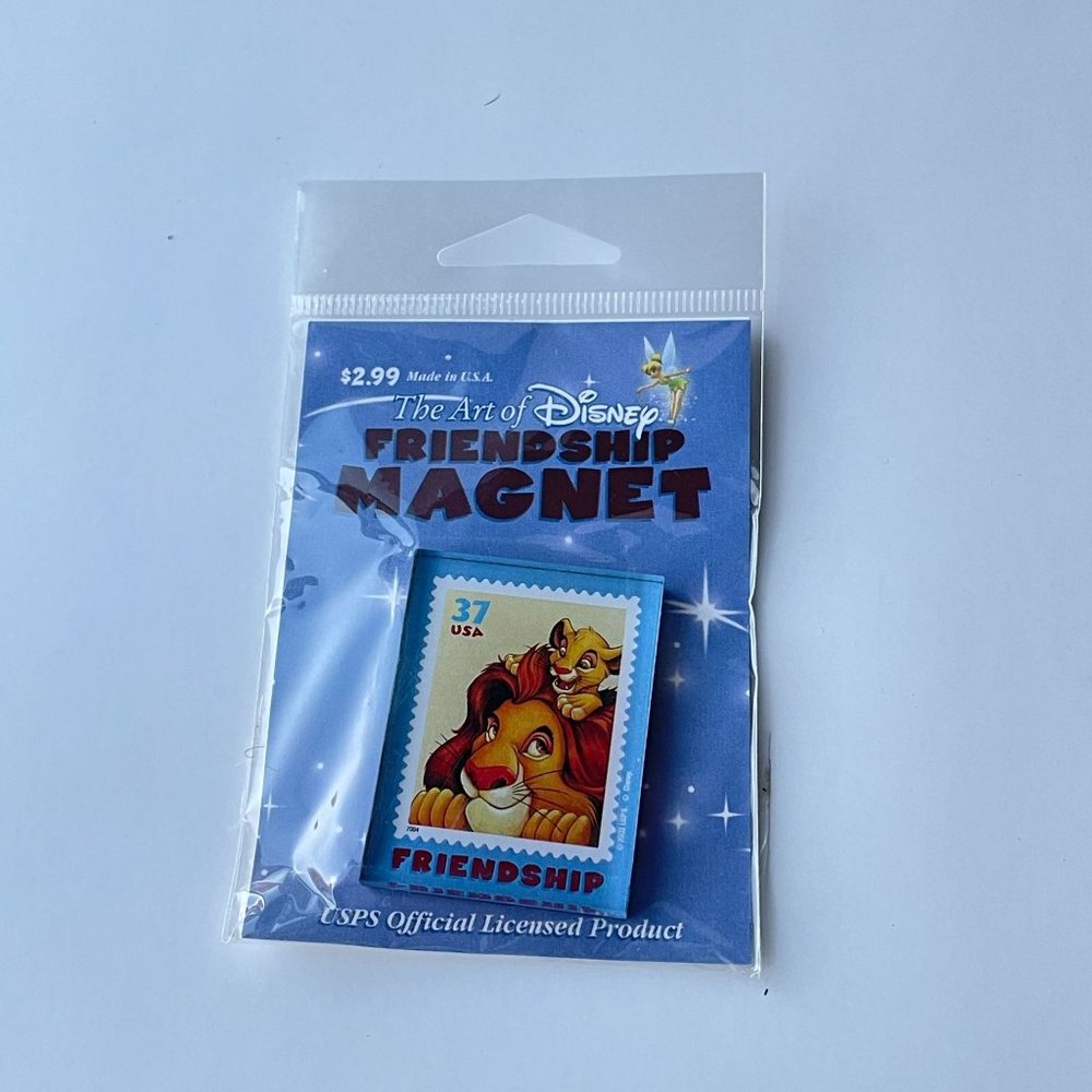 USPS The Art Of Disney Simba And Mufasa Friendship Stamp Lapel Pin and Magnet - Picture 2 of 11